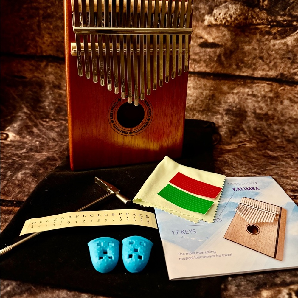 EASTROCK Kalimba Thumb Piano & Kit (Mahogany) New!